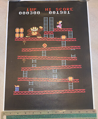 #ad Retro Donkey Kong Video Game Gaming Wall Decor Canvas Art Print Poster 12X15 New $8.99