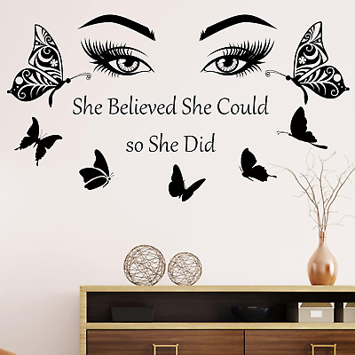 #ad Inspirational Wall Decal Quotes Eyelash Eyes Wall Stickers Motivational Word Let $9.88