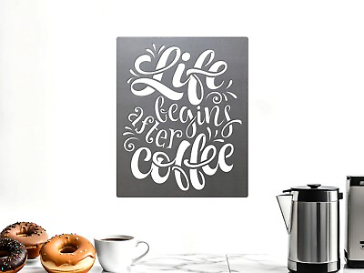 #ad LIFE AFTER COFFEE Metal Kitchen Wall Art Decor Home Rustic Farmhouse Sign USA $48.00