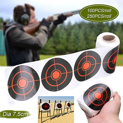 #ad Splatter Target Stickers Roll 3quot; Bullseye Self Adhesive Paper Reactive Shooting $26.96