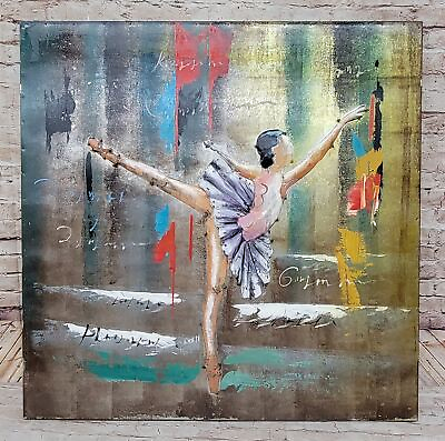 #ad #ad Ballerina Ballet Dancer Girl 3D Wall Art Painting on Metal Canvas Pastel Colors $124.50