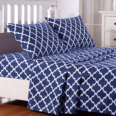Microfiber Comfort Bed Sheet Set 1800 Count 4 Piece Deep Pocket Soft Bed Sheets $25.29