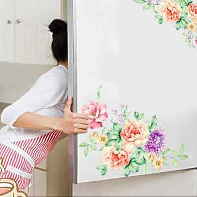 #ad Colorful Flowers Wall Stickers Fridge Sticker Home Decoration Bathroom Décor Hot $11.95