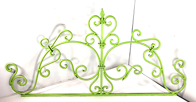 #ad Vintage Victorian Wrought Iron Scroll Decor Door Topper Twin Headboard? 34.25quot; $84.99