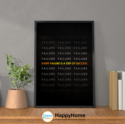 #ad Failure is a Step of Success Wall Art Motivational Quotes Inspirational Wall Art $215.60