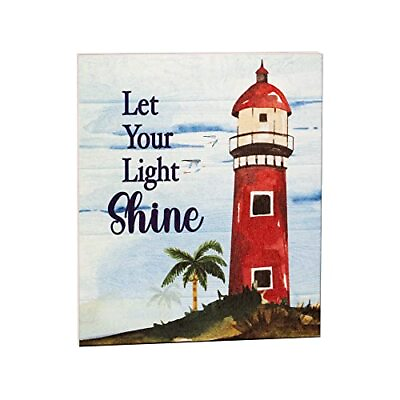 #ad JennyGems Lighthouse Decor Beach House Signs Coastal Decor Let Your Light Shine $14.99