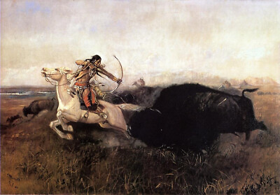 #ad #ad Indian Hunting Buffalo 8x10 FINE ART Print CHARLES M RUSSELL 2024 $3.99