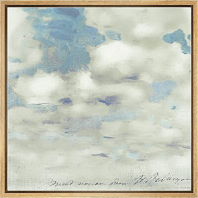 #ad #ad Blue Sky and Cloud Wall Art Framed Canvas Print Vintage Decor $39.59