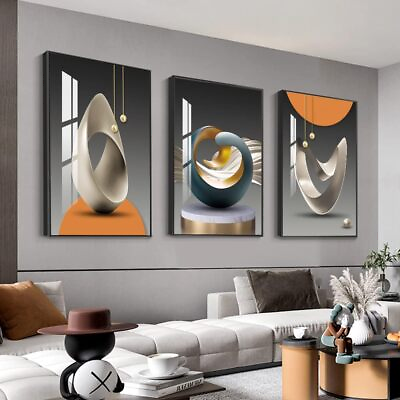 #ad MPLONG Wall Art Bright Style Framed Wall Art Abstract Modern Art Shape Pattern $101.95