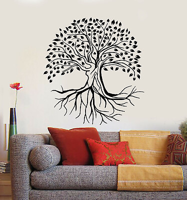 #ad Vinyl Wall Decal Abstract Nature Tree Roots Leaves Living Room Stickers g1169 $28.99