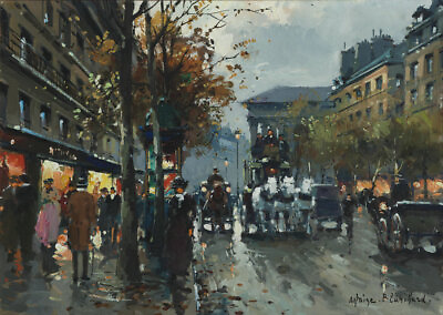 #ad Wall Art Paris City Street Scene Oil painting Picture Printed on Canvas P009 $13.90