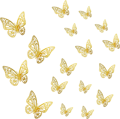 #ad 3D Butterfly Wall Decor 72 PCS Removable Stickers Wall Decorations with Traceles $15.18