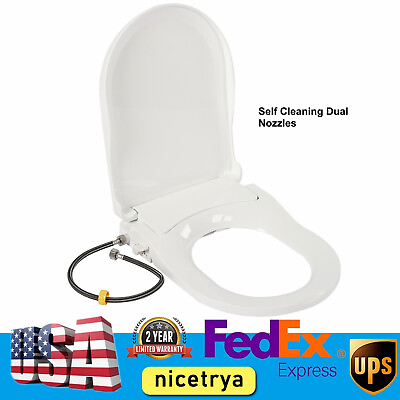 #ad Non Electric Toilet Seat Dual Nozzle Round Toilet Bidet Rear Home Durable $47.50
