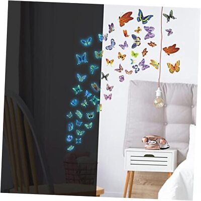 #ad Glow Butterfly Wall Stickers Butterfly Star Heart Wall Decals for Kids Room $26.85