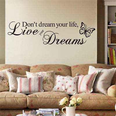 #ad Don#x27;t Dream Your Life Live Your Dreams Quote Wall Stickers Bedroom Decals DIY $2.46