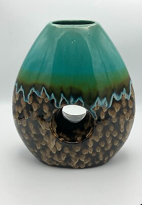 #ad 13quot; Danish Style Drip Glaze Modern Vase. Porcelain with smooth finish. Mint  $325.00