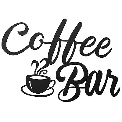 #ad Metal Coffee Bar Sign Wall Art Decor for Kitchen Living Room Home Office $15.20