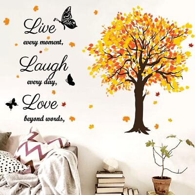 #ad Maple Tree Family Inspirational Quotes Vinyl Wall Decal Stickers Live Every Mome $17.53