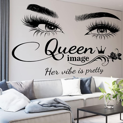 #ad Queen Eyelash Wall DecorBeauty Eyelash Stickers for Wall Removable Vinyl Queen $21.41