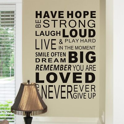 #ad Inspirational Quotes Wall DecalEntryway Wall Vinyl Art Decor Motivation Letter $15.29