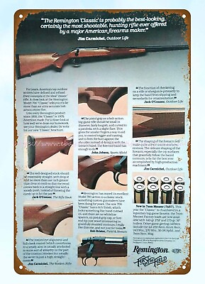 #ad 1981 Remington firearm ammo Hunting Rifle metal tin sign kitchen metal artwork $18.87