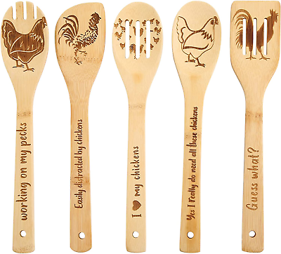 #ad #ad Pioneer Woman Kitchen Stuff Rooster Wooden Spoons Funny Wooden Cooking Utensi $27.99