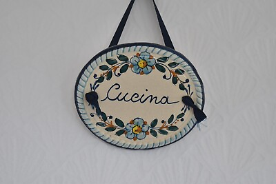#ad Ceramic Hanging Wall Decor Italian quot;Cucinaquot; kitchen Hangling 4x4.5quot; imported $30.00