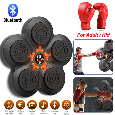 #ad Smart Music Boxing Machine Bluetooth Wall Target Training Exercise with Gloves $49.99