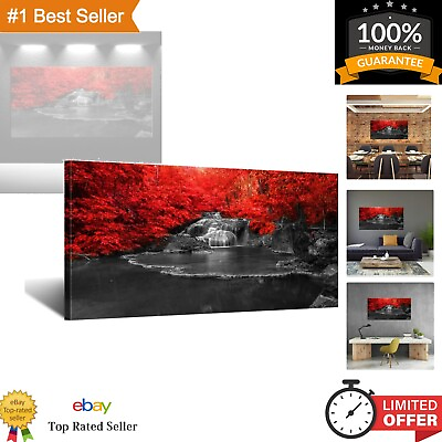#ad #ad Large Waterfall Red Tree Wall Art for Living Room Canvas Prints Decor Black a... $90.44