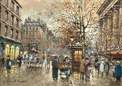 #ad Wall Art Paris City Street Scene Oil painting Picture Printed on Canvas P011 $13.90