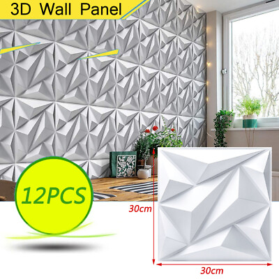 #ad 12pcs 3D Wall Stickers Wall Panels Decoration Wallpaper Background Decal 30x30cm $30.00