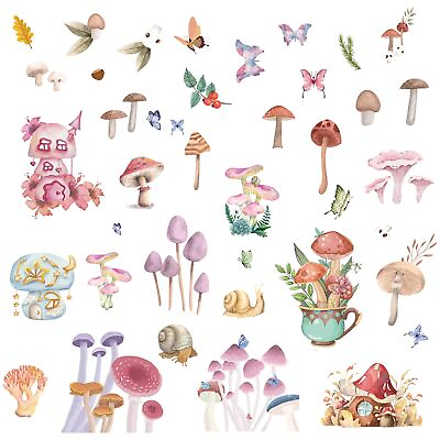 #ad 8 Styles Mushroom Butterfly Wall Stickers Decals Fairy Tale PVC Window Waterp... $14.66