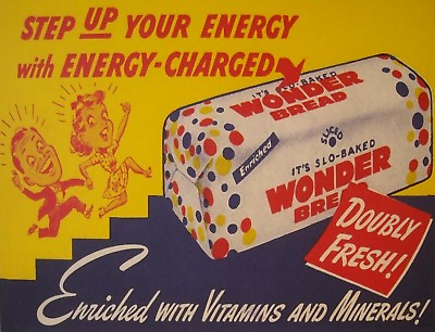 TIN SIGN quot;Wonder Bread Energy quot; Food Art Deco Kitchen Wall Dairy Diner $7.35