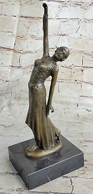 #ad Art Deco Bronze Woman SIGNED Chiparus Museum Quality on Marble base $299.00