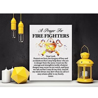 #ad #ad a Fire Fighter#x27;s Prayer Quote Poster Canvas Wall Art for Office Home Decor $20.76