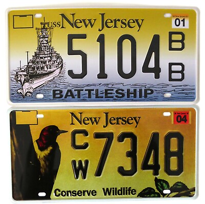 #ad Set of 2 USA License Plates NEW JERSEY WALL METAL DECOR SIGN GBP 8.00