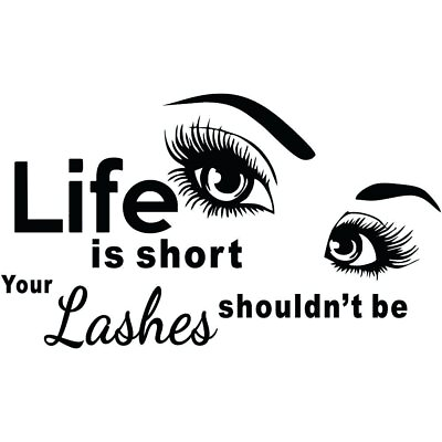#ad Lashes and Eyes Wall Decal Inspirational PVC Removable Wall Sticker with Ey... $20.42