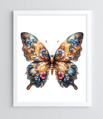 #ad Butterfly Wall Art Print Multicolor Butterfly Print Wall Art Decor Print $9.99