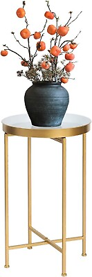 #ad Gold Round Side Table Round End Table Modern Small Accent Home Decor 039 $29.99