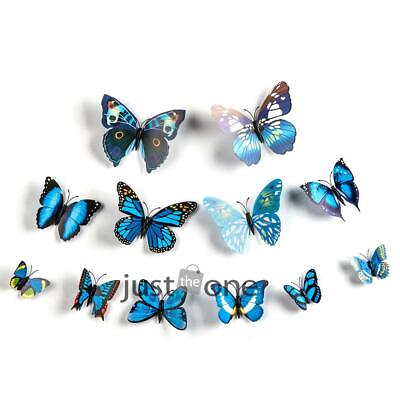 #ad 12PCS 3D Butterfly Wall Stickers Removable Mural Decals DIY Art Home Decoration✅ $1.99