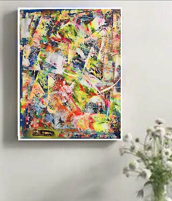 #ad #ad ORIGINAL ABSTRACT MODERN ART 16x20 COLLECTIBLE READY TO HANG UNIQUE PAINTING $95.00