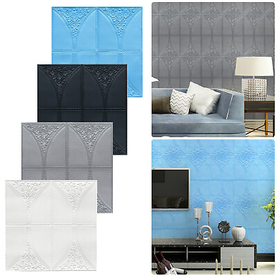 #ad 3D Embossed Foam Wall Sticker Panels Self adhesive Wallpaper Ceiling Adorn $11.39
