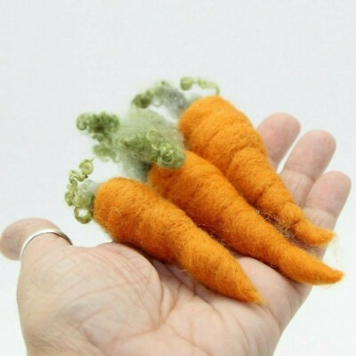 #ad Easter Folk Art Carrots Needle Felted Wool Primitive Decor Melissa Philbrook USA $28.50