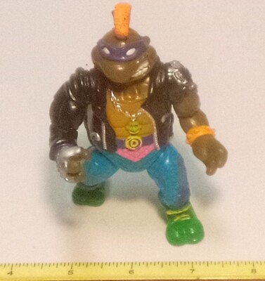 Vintage 1991 TMNT Ninja Turtle Donatello Punk Mohawk Action Fig Mirage Studios $11.99