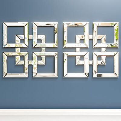 #ad 2 Pack Silver Mirrored Wall Decor 16quot; 2 16x16 inches F $92.05