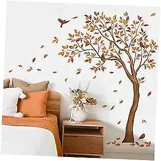 #ad Fall Large Tree Wall Stickers Autumn Falling Leaves Peel and Stick Wall Art $26.28