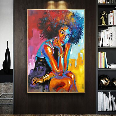 #ad Abstract African Woman Canvas Painting Posters Canvas Wall Art Canvas Prints Art $23.49
