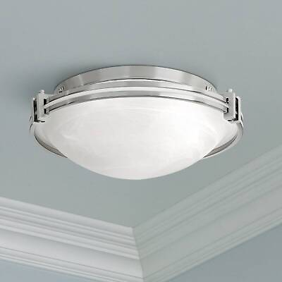 #ad Art Deco Ceiling Light Flush Mount Fixture Brushed Nickel 16.75quot; Bedroom Kitchen $129.95