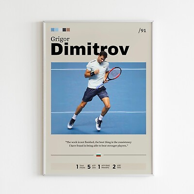 #ad Grigor Dimitrov poster Tennis star wall art Dimitrov print fan gift $41.31