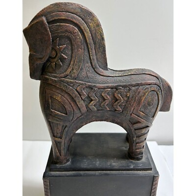 #ad 16 Austin Prod Russian Horse Folk Art Sculpture Modern Interior Table Statue $126.49